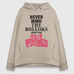 Толстовка оверсайз женская SEX PISTOLS СЕКС ПИСТОЛС, цвет: миндальный