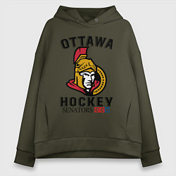Толстовка оверсайз женская OTTAWA SENATORS ОТТАВА СЕНАТОРЗ, цвет: хаки