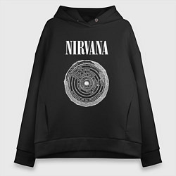 Толстовка оверсайз женская Nirvana Нирвана Круги ада, цвет: черный