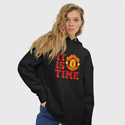 Толстовка оверсайз женская It is Manchester United Time Манчестер Юнайтед, цвет: черный — фото 2