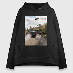 Толстовка оверсайз женская FORZA HORIZON 5 MUSTANG RTR, цвет: черный
