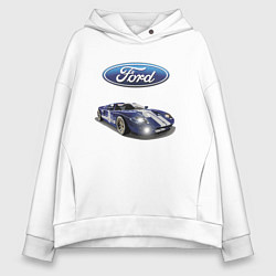 Толстовка оверсайз женская Ford Racing team, цвет: белый