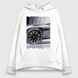 Толстовка оверсайз женская Lexus Wheel, цвет: белый