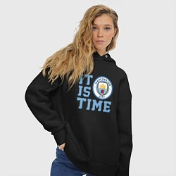 Толстовка оверсайз женская It is Manchester City Time, цвет: черный — фото 2