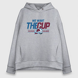 Толстовка оверсайз женская Colorado Avalanche we want the cup Колорадо Эвелан, цвет: меланж