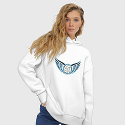 Толстовка оверсайз женская Volleyball Wings, цвет: белый — фото 2
