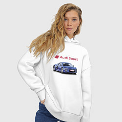 Толстовка оверсайз женская Audi sport Racing, цвет: белый — фото 2