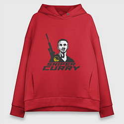 Толстовка оверсайз женская Sniper Curry, цвет: красный