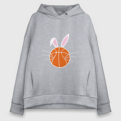 Толстовка оверсайз женская Basketball Bunny, цвет: меланж