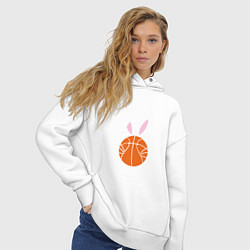 Толстовка оверсайз женская Basketball Bunny, цвет: белый — фото 2