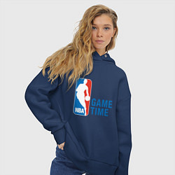 Толстовка оверсайз женская NBA Game Time, цвет: тёмно-синий — фото 2
