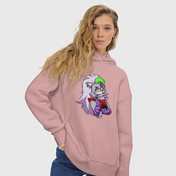 Толстовка оверсайз женская Five Nights at Freddys Security Breach - Волчица Р, цвет: пыльно-розовый — фото 2