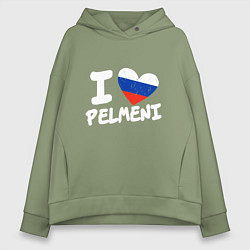Женское худи оверсайз Люблю пельмени