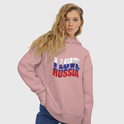 Толстовка оверсайз женская Love - Russia, цвет: пыльно-розовый — фото 2