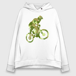 Толстовка оверсайз женская BMX Camouflage Retro, цвет: белый