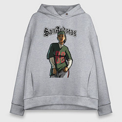 Толстовка оверсайз женская San andreas girl, цвет: меланж
