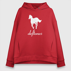 Женское худи оверсайз Deftones лошадь