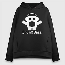 Женское худи оверсайз Drum & Bass Black edition