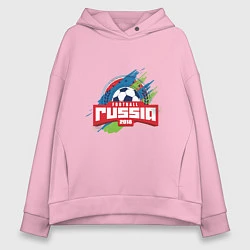Толстовка оверсайз женская Football Russia 2018, цвет: светло-розовый