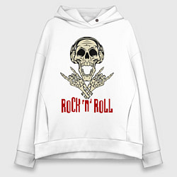 Женское худи оверсайз Rock n Roll Skull