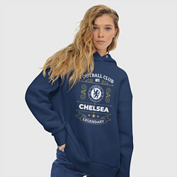 Толстовка оверсайз женская Chelsea FC 1, цвет: тёмно-синий — фото 2