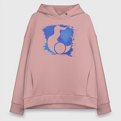 Толстовка оверсайз женская Знак Тзинча пятно, цвет: пыльно-розовый