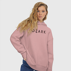 Толстовка оверсайз женская Ozark black logo, цвет: пыльно-розовый — фото 2
