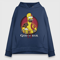 Толстовка оверсайз женская Homer god of bar, цвет: тёмно-синий