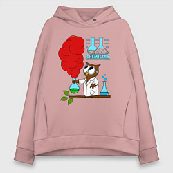 Толстовка оверсайз женская Сова химик, цвет: пыльно-розовый