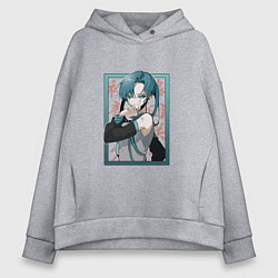 Толстовка оверсайз женская Hatsune Miku Drain, цвет: меланж