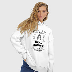 Толстовка оверсайз женская Real Madrid: Football Club Number 1 Legendary, цвет: белый — фото 2