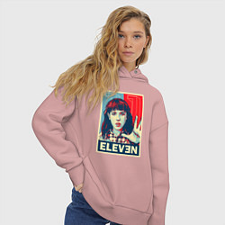 Толстовка оверсайз женская Stranger Things Eleven, цвет: пыльно-розовый — фото 2