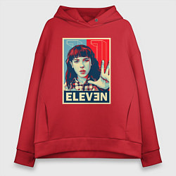 Толстовка оверсайз женская Stranger Things Eleven, цвет: красный
