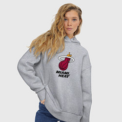 Толстовка оверсайз женская Майами Хит NBA, цвет: меланж — фото 2