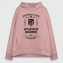 Толстовка оверсайз женская Atletico Madrid: Football Club Number 1 Legendary, цвет: пыльно-розовый