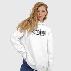 Толстовка оверсайз женская Stigmata логотип, цвет: белый — фото 2