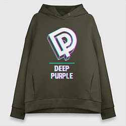 Толстовка оверсайз женская Deep Purple Glitch Rock, цвет: хаки
