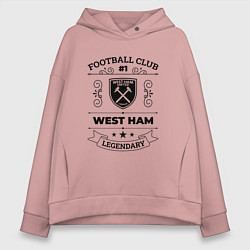 Толстовка оверсайз женская West Ham: Football Club Number 1 Legendary, цвет: пыльно-розовый