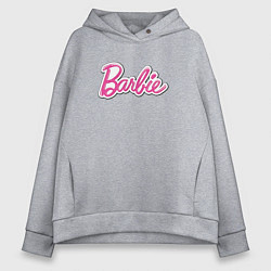 Толстовка оверсайз женская Barbie logo, цвет: меланж