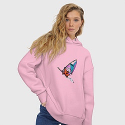 Толстовка оверсайз женская Windfoxer, цвет: светло-розовый — фото 2