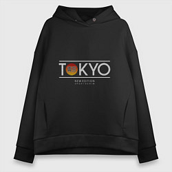 Толстовка оверсайз женская Tokyo Токио, цвет: черный