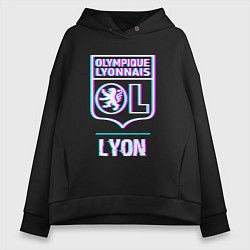 Женское худи оверсайз Lyon FC в стиле Glitch