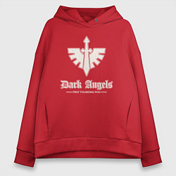 Толстовка оверсайз женская Темные ангелы лого винтаж, цвет: красный