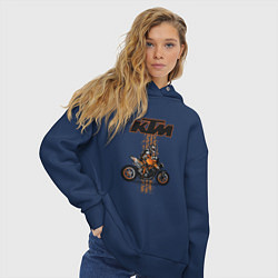 Толстовка оверсайз женская KTM Moto theme, цвет: тёмно-синий — фото 2