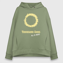 Толстовка оверсайз женская Тысяча сынов хаос винтаж лого, цвет: авокадо