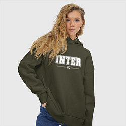 Толстовка оверсайз женская Inter football club классика, цвет: хаки — фото 2