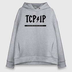 Толстовка оверсайз женская TCPIP Connecting people since 1972, цвет: меланж