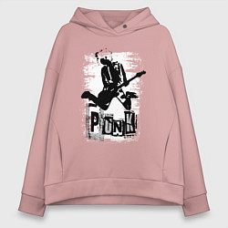 Толстовка оверсайз женская Punk jump, цвет: пыльно-розовый