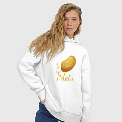 Толстовка оверсайз женская Это картошка, цвет: белый — фото 2
