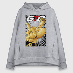 Толстовка оверсайз женская Onizuka fuck, цвет: меланж